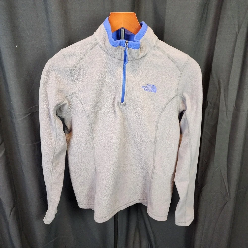 Woman's Fleece Pullover,‎ The North Face Jacket Quarter Zip, Grey/Blue Size...